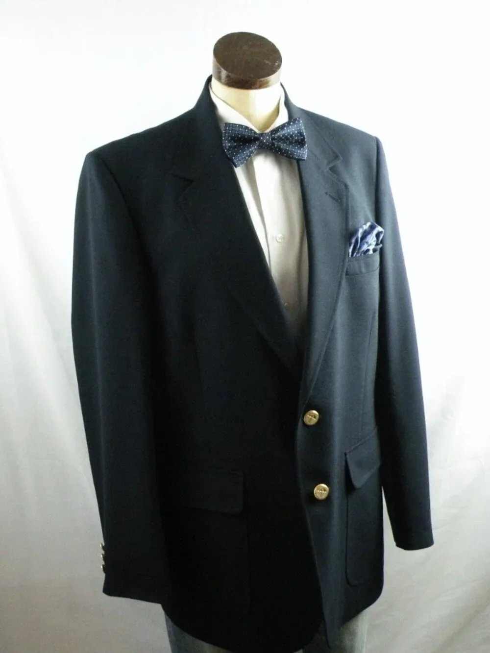 Vintage ARNIE Blazer Sport Coat 42R Navy Masters Jacket Wool Blend Gold Buttons